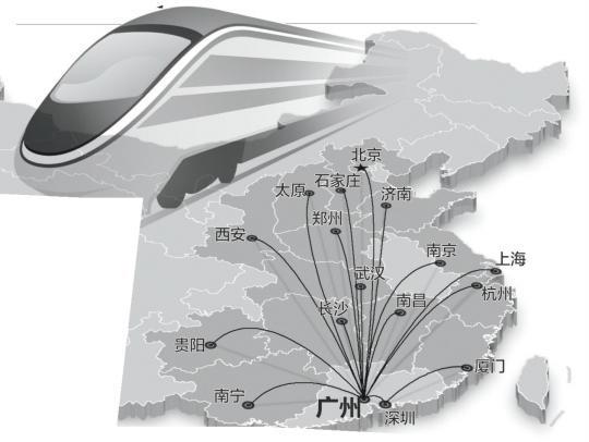 年底广州坐高铁最快8小时到上海